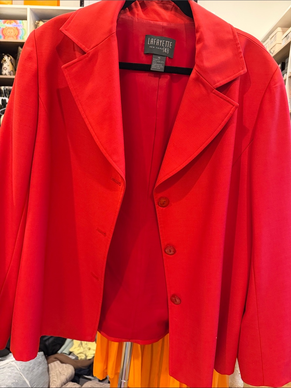 Lafayette New York 148 Red Women's Blazer Jacket
